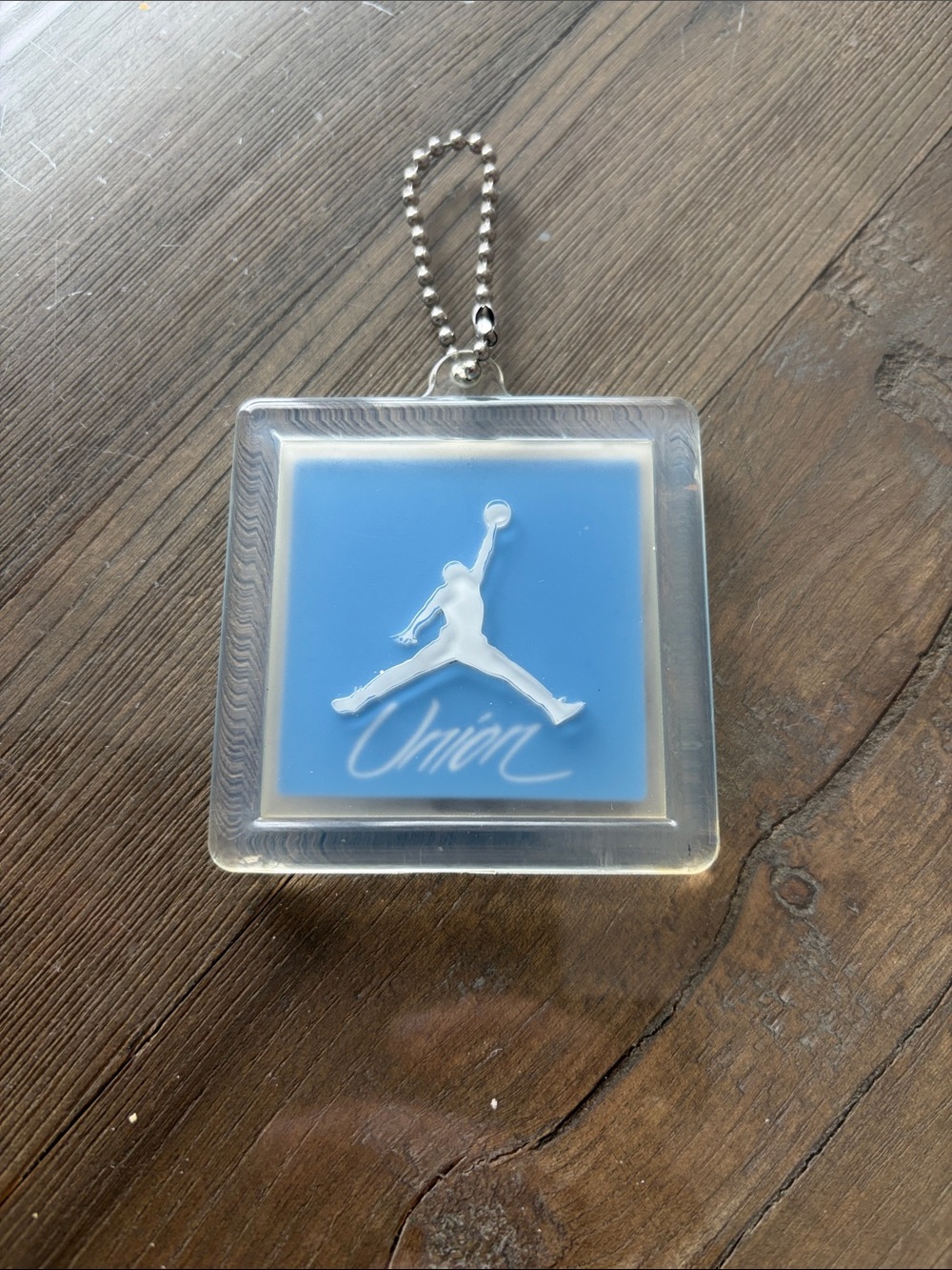Authentic Nike White on Blue Jumpman Keychain